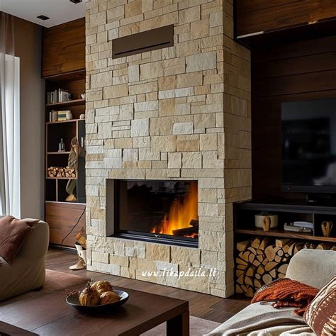 Židinio apdaila natūraliu akmeniu