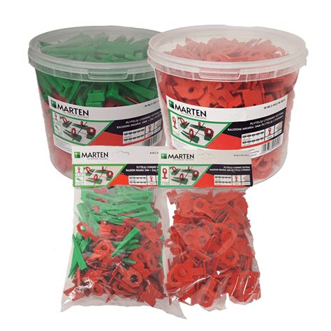 įvairių tipų plytelių išlyginimo kaištukai