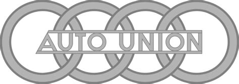 Audi keturių žiedų logotipas - keturios Auto Union įmonės atstovavimas
