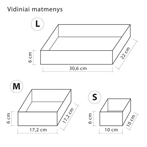 Skirtingų patiekalų dėžučių dydžių ir formų pavyzdžiai