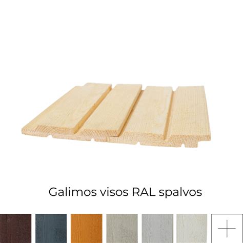 Įvairių medienos rūšių paletė fasado apdailai