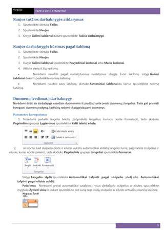 Infografika: Excel šablonų architektūra - langeliai, eilutės, stulpeliai, lapai, funkcijos