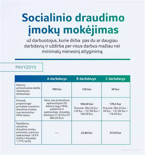 Infografika: Socialinio draudimo įmokų pokyčių schema