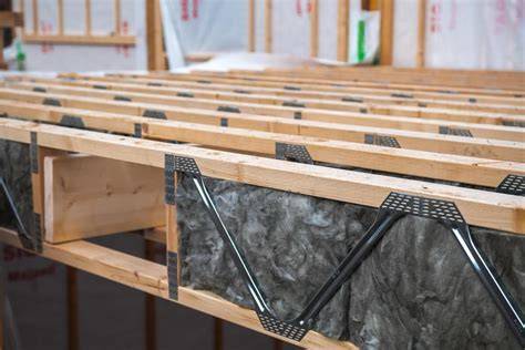 POSI JOIST konstrukcijos mastai ir jų dėliojimas atkarpoje
