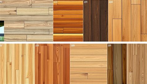 medienos apdailos medžiagų paletė