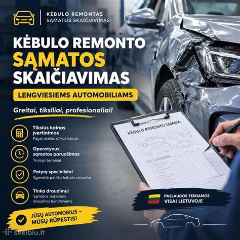Kėbulo remonto darbų kontrolinis sąrašas