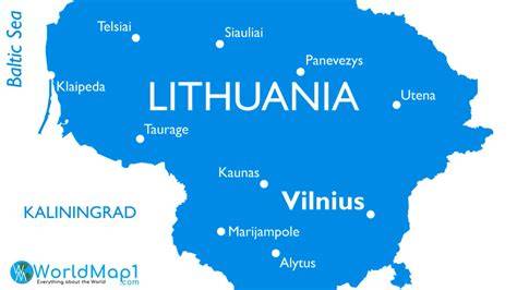 Map of service area in Lithuania with major cities