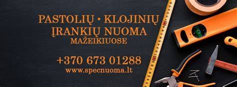 Mažeikių klojinių nuomos grafikas ir įranga infografika