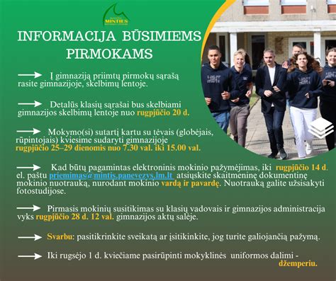 Infografika: Priėmimo į gimnaziją procesas ir terminai