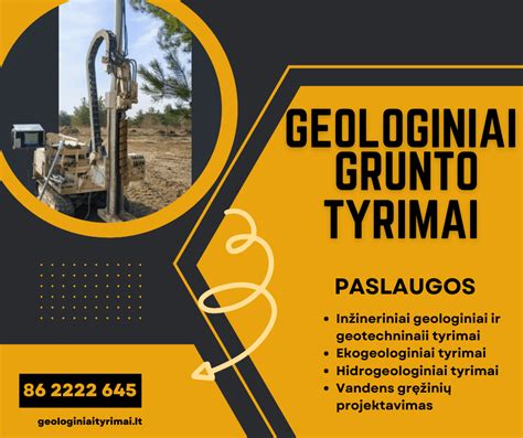 Geologiniai grunto tyrimai ir pamato sklypo apžiūra