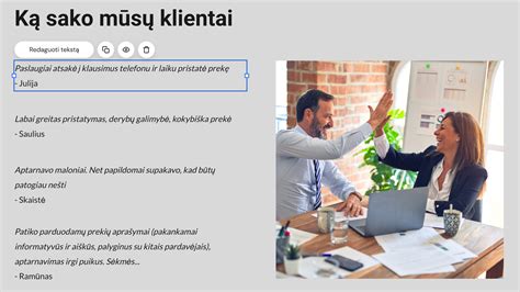 Klientų atsiliepimų skiltis