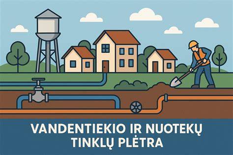 Infografika: centralizuotų vandentiekio ir nuotekų tinklų įsivaizdavimas