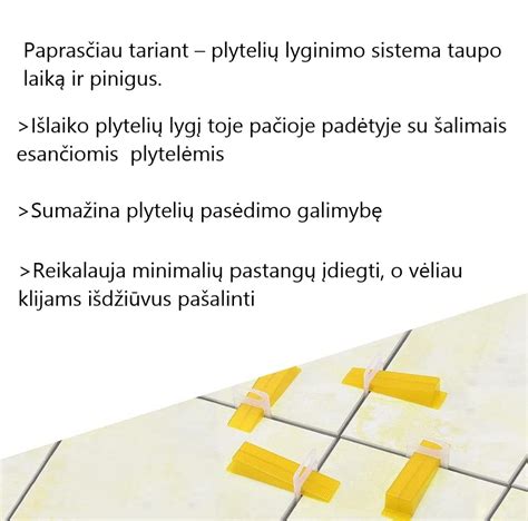 Infografika: Plytelių lyginimo sistema veikimo principas