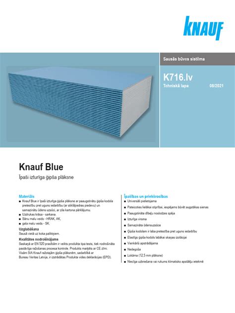 Knauf Blue plokščių panaudojimo galimybės