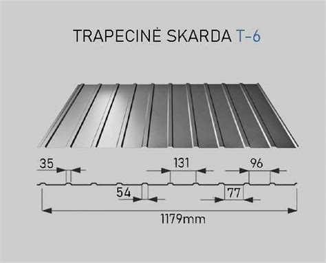 Trapecinės skardos pavyzdžiai ir profiliai