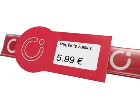 Parduotuvės asortimento demonstracija ir kainų etiketės