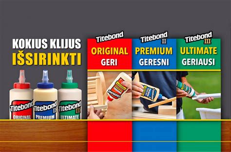 Medienos klijų tipai