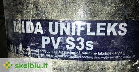 Infografika: MIDA UNIFLEKS PV S3s konstrukcija ir sluoksniai