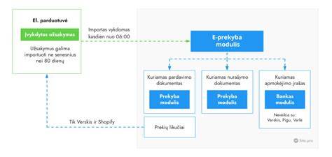 Interaktyvi parduotuvės veikimo schema su filtravimo įrankiais