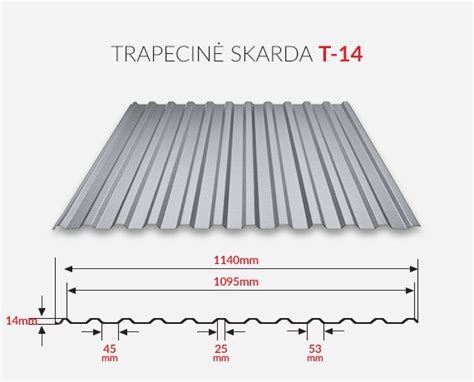 Įvairių spalvų trapecinės skardos