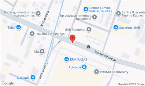 Parduotuvės Ermitažas žemėlapis