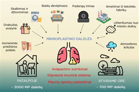 Infografika: Mikroplastiko kilmė ir kelias į žmogaus organizmą