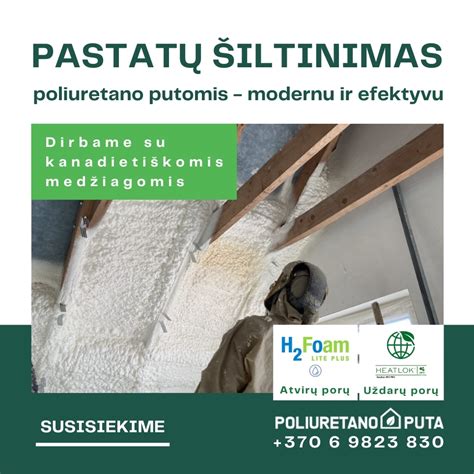 Purškiamų poliuretano putų izoliacijos pavyzdys