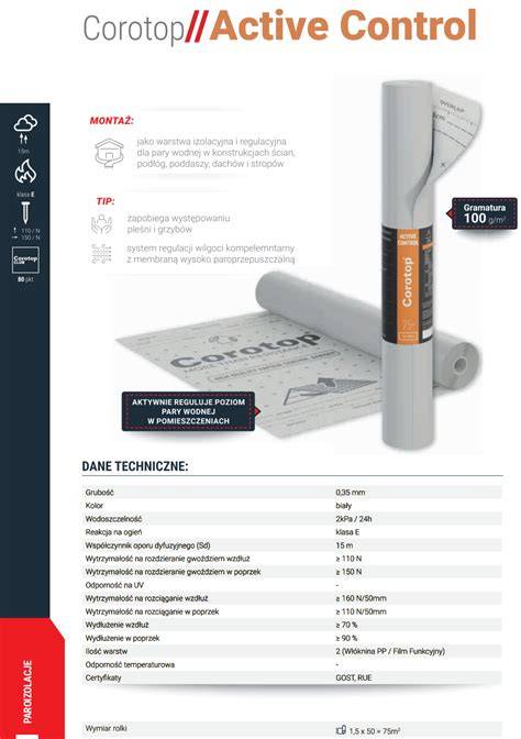 Corotop Active Control plėvelė - dviejų sluoksnių membrana
