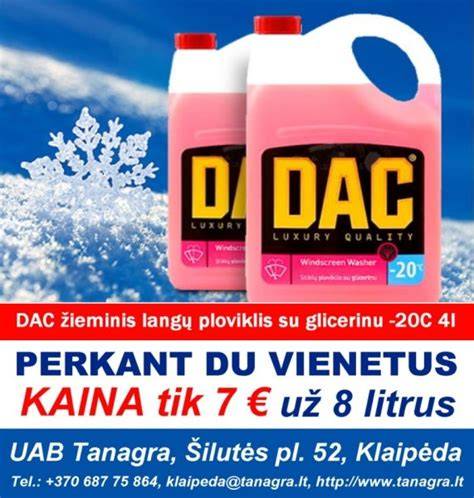 DAC -20C ploviklis žiemai su glicerinu - platus poveikis ir apsauga