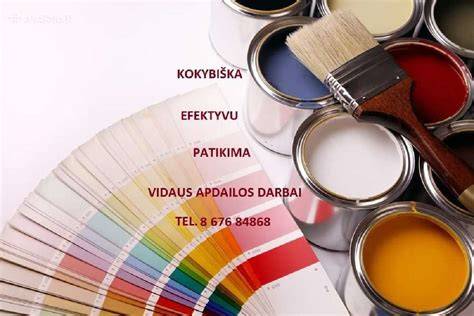 Infografika: Vidaus apdailos darbo eigos schema