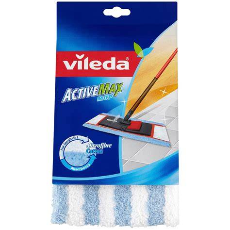Infografika: Vileda Active Max Mop komplektas ir šluostės keitimo procesas