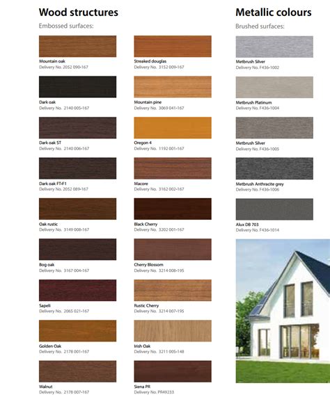 Aliumininių langų spalvų paletė