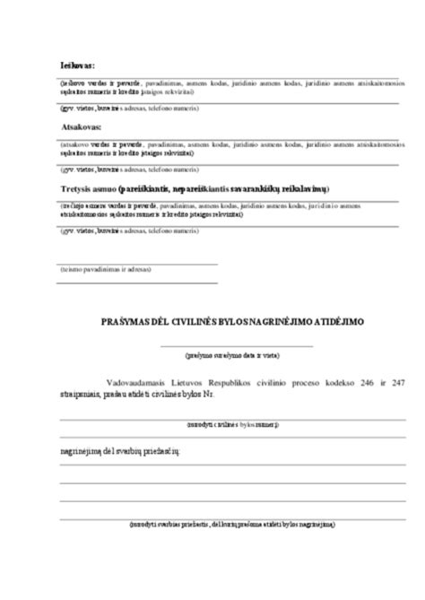 Civilinės bylos dokumentai