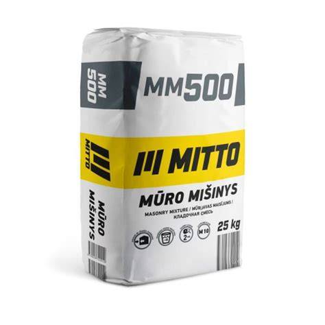 MITTO MM500 sausas mūro skiedinys ir paruošimo instrukcija