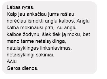 Pavyzdys įtraukiančio Facebook įrašo