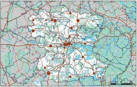 Molėtų miesto topografijos žemėlapis su skardinimo paslaugų zonomis