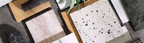 Terazzo plytelių spalvų ir tekstūrų pavyzdžiai infografika