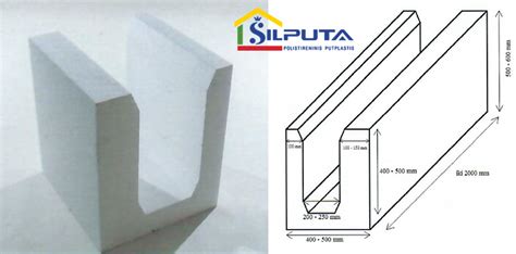Schematinis U formos pamato klojinio pavyzdys su žymėjimais