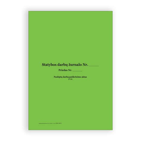 Statybos darbų žurnalo pavyzdys