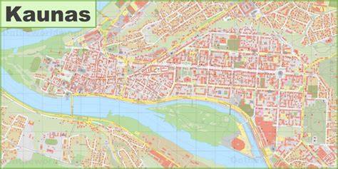 Map showing Kaunas and surrounding districts with typical delivery zones