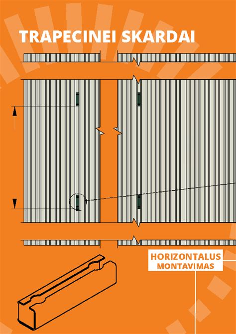 Trapecinės skardos stogo montavimo schema