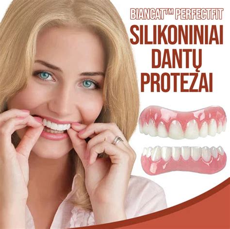 Nuotrauka su įvairių rūšių dantų protezų klijais