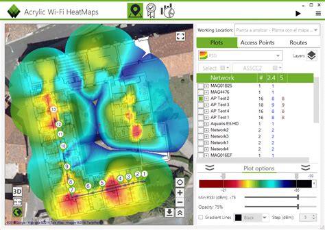 Wi-Fi signal strength heatmap example