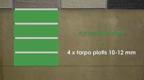 infografika: plytelių klijavimo etapas ant cemento pagrindo