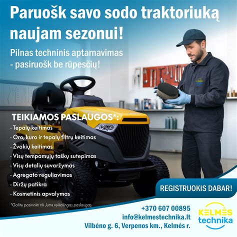 Vejos priežiūros įrankių ir technikos infografika