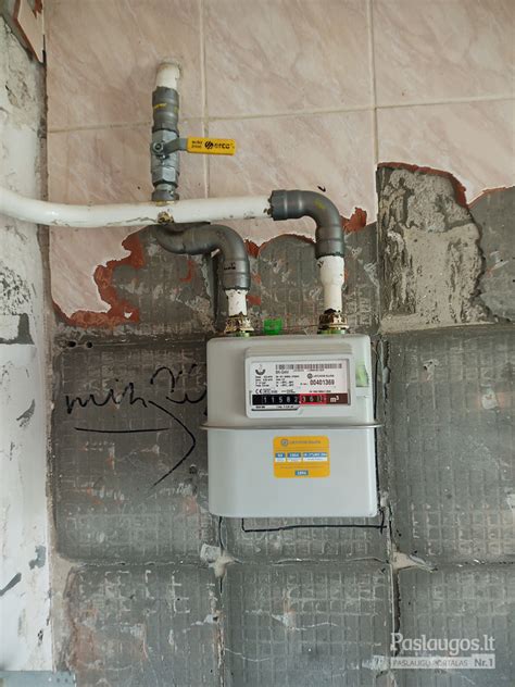 Scheminis gofruoto dujų vamzdžio prijungimo pavyzdys