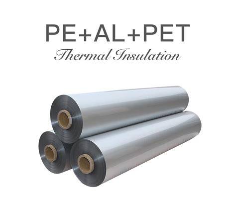 Pur klijai laminavimui schema: PET + AL + PE sluoksniai bei temperatūros profilis