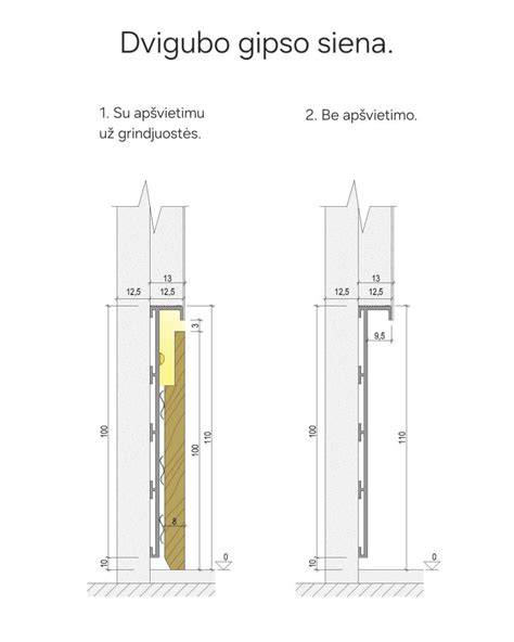 150 mm vamzdžio skylė sienoje - pavyzdinė schema