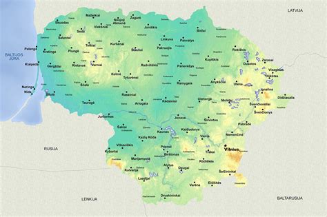 Žemėlapis su pagrindiniais DRD medienos įsigijimo ir siuntimo taškais Kretingos rajone