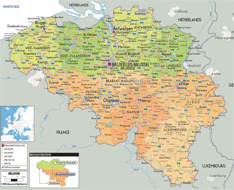 Žemėlapis - Belgija ir Vokietija: gamyklų regionai